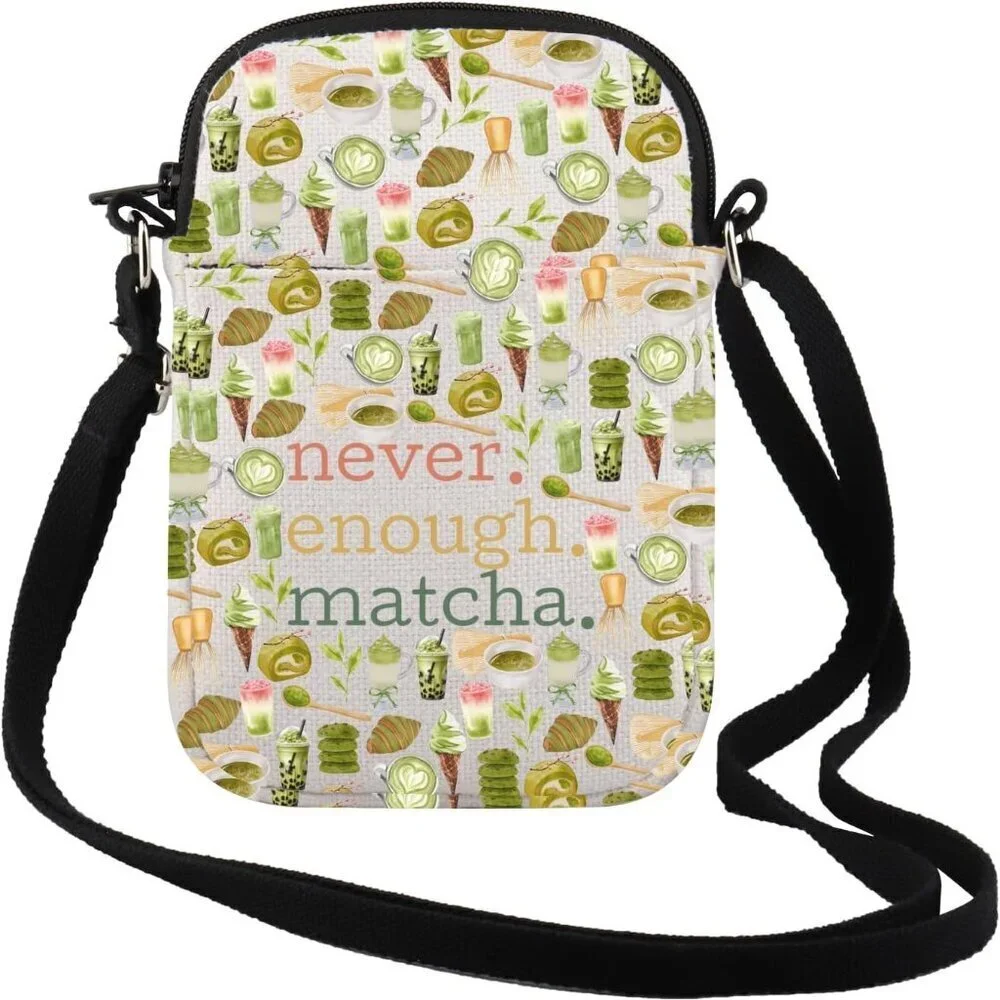 Matcha Lover Gift Crossbody Bag Canvas Compact Organizer Travel